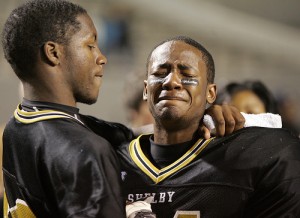 football player crying