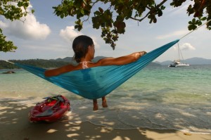 relaxing in shade